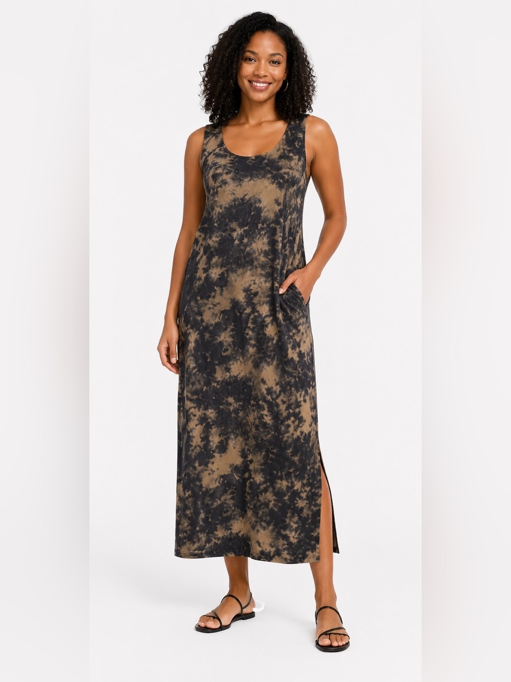 Chic Sleeveless Tie-Dye Maxi Dress